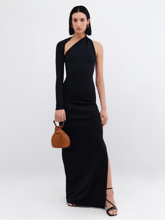 Marcella NYC Dresses & Skirts - Marcella NYC Manhattan Black Open Back Slit Gown Sz L NEW